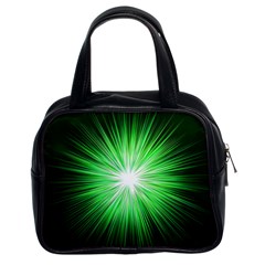 Green Blast Background Classic Handbag (two Sides)