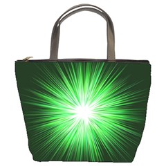 Green Blast Background Bucket Bag