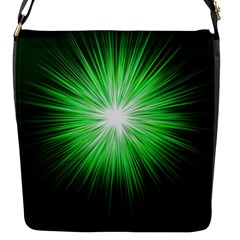 Green Blast Background Flap Closure Messenger Bag (s)