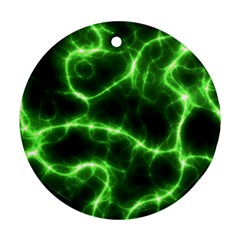 Lightning Electricity Pattern Green Ornament (round)
