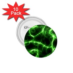 Lightning Electricity Pattern Green 1 75  Buttons (10 Pack)