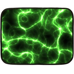 Lightning Electricity Pattern Green Double Sided Fleece Blanket (mini)  by Alisyart