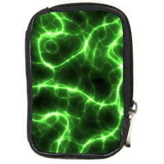 Lightning Electricity Pattern Green Compact Camera Leather Case by Alisyart