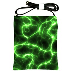 Lightning Electricity Pattern Green Shoulder Sling Bag