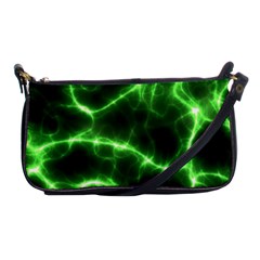 Lightning Electricity Pattern Green Shoulder Clutch Bag