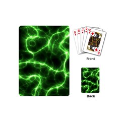 Lightning Electricity Pattern Green Playing Cards Single Design (mini) by Alisyart