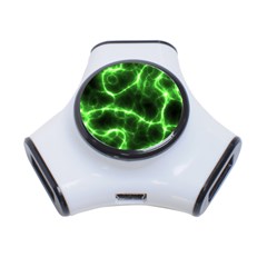 Lightning Electricity Pattern Green 3-port Usb Hub