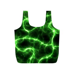 Lightning Electricity Pattern Green Full Print Recycle Bag (s) by Alisyart