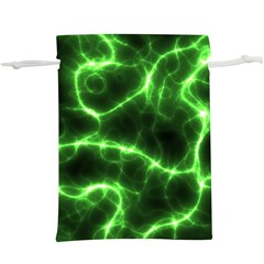 Lightning Electricity Pattern Green  Lightweight Drawstring Pouch (xl) by Alisyart