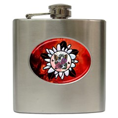 Wonderful Fairy With Butterflies And Roses Hip Flask (6 Oz) by FantasyWorld7