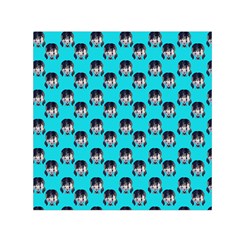 Forest Girl Bight Baby Blue Patttern Small Satin Scarf (square) by snowwhitegirl