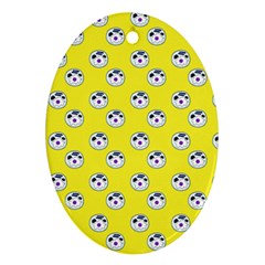 English Breakfast Yellow Pattern Ornament (Oval)