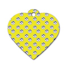 English Breakfast Yellow Pattern Dog Tag Heart (two Sides) by snowwhitegirl