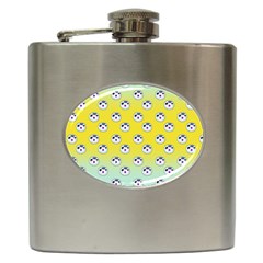 English Breakfast Yellow Pattern Mint Ombre Hip Flask (6 Oz)