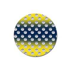 English Breakfast Yellow Pattern Blue Ombre Magnet 3  (round)