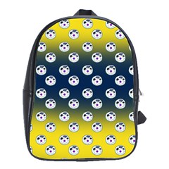 English Breakfast Yellow Pattern Blue Ombre School Bag (large)