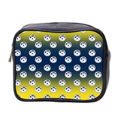 English Breakfast Yellow Pattern Blue Ombre Mini Toiletries Bag (two Sides) by snowwhitegirl