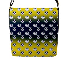 English Breakfast Yellow Pattern Blue Ombre Flap Closure Messenger Bag (l) by snowwhitegirl