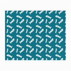 Fish Teal Blue Pattern Small Glasses Cloth (2 Sides)