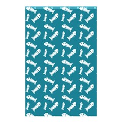 Fish Teal Blue Pattern Shower Curtain 48  X 72  (small)  by snowwhitegirl