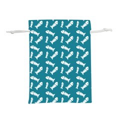 Fish Teal Blue Pattern Lightweight Drawstring Pouch (s) by snowwhitegirl