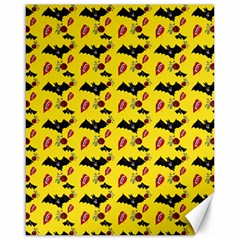 Bat Rose Lips Yellow Pattern Canvas 16  X 20  by snowwhitegirl