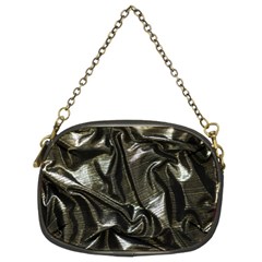 Metallic Silver Satin Chain Purse (two Sides)