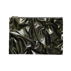 Metallic Silver Satin Cosmetic Bag (large) by retrotoomoderndesigns