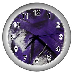 Violet Wall Clock (silver) by WILLBIRDWELL