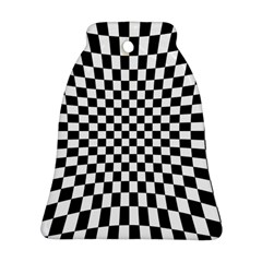 Illusion Checkerboard Black And White Pattern Bell Ornament (two Sides) by Vaneshart