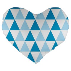 Abstract Modern Background Blue Large 19  Premium Flano Heart Shape Cushions