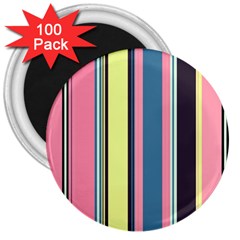 Stripes Colorful Wallpaper Seamless 3  Magnets (100 pack)