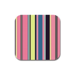 Stripes Colorful Wallpaper Seamless Rubber Square Coaster (4 pack) 