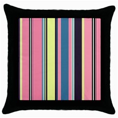 Stripes Colorful Wallpaper Seamless Throw Pillow Case (Black)