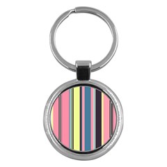 Stripes Colorful Wallpaper Seamless Key Chain (round)