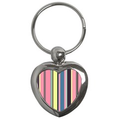 Stripes Colorful Wallpaper Seamless Key Chain (Heart)