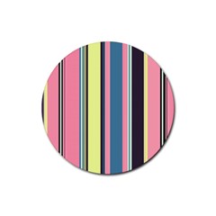 Stripes Colorful Wallpaper Seamless Rubber Round Coaster (4 pack) 