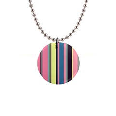 Stripes Colorful Wallpaper Seamless 1  Button Necklace