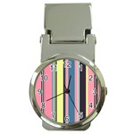 Stripes Colorful Wallpaper Seamless Money Clip Watches Front