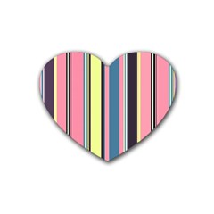 Stripes Colorful Wallpaper Seamless Heart Coaster (4 Pack) 