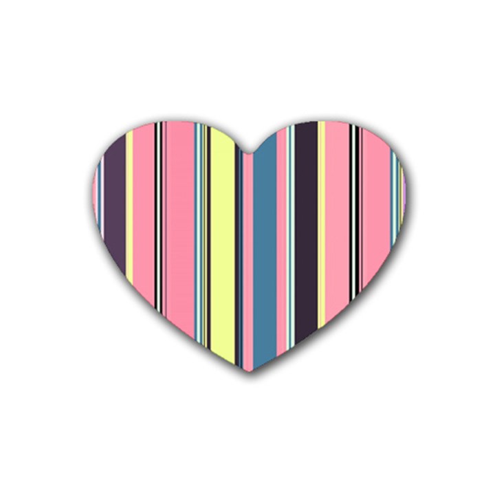 Stripes Colorful Wallpaper Seamless Heart Coaster (4 pack) 