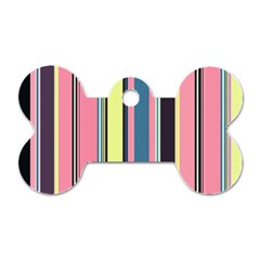 Stripes Colorful Wallpaper Seamless Dog Tag Bone (Two Sides)