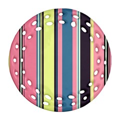 Stripes Colorful Wallpaper Seamless Ornament (Round Filigree)
