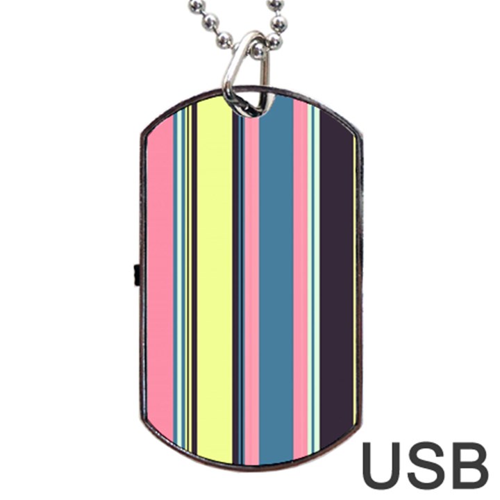 Stripes Colorful Wallpaper Seamless Dog Tag USB Flash (One Side)