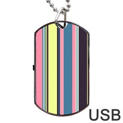 Stripes Colorful Wallpaper Seamless Dog Tag USB Flash (Two Sides)