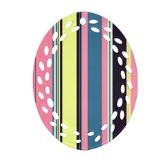 Stripes Colorful Wallpaper Seamless Oval Filigree Ornament (Two Sides)