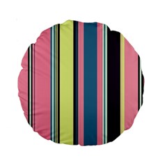 Stripes Colorful Wallpaper Seamless Standard 15  Premium Round Cushions