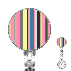 Stripes Colorful Wallpaper Seamless Stainless Steel Nurses Watch