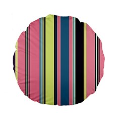 Stripes Colorful Wallpaper Seamless Standard 15  Premium Flano Round Cushions
