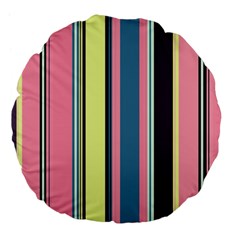 Stripes Colorful Wallpaper Seamless Large 18  Premium Flano Round Cushions